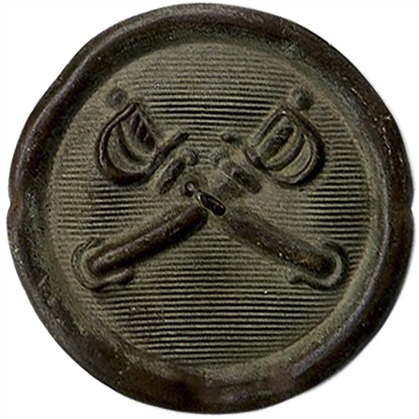 Little Bighorn Battle Relic -- U.S. Cavalry Button of Crossed Swords Likely From Custers 7th Cavalry, Worn by a Soldier at the Battle of Little Bighorn -- From the Stella Foote Collection